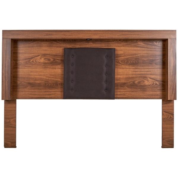 CABECERA CON LUZ KING SIZE COLOR NOGAL Y NEGRO - MADERA MDF