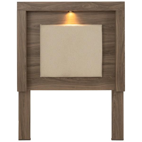 CABECERA INDIVIDUAL CON LUZ COLOR GRIS - MADERA INDUSTRIALIZADA