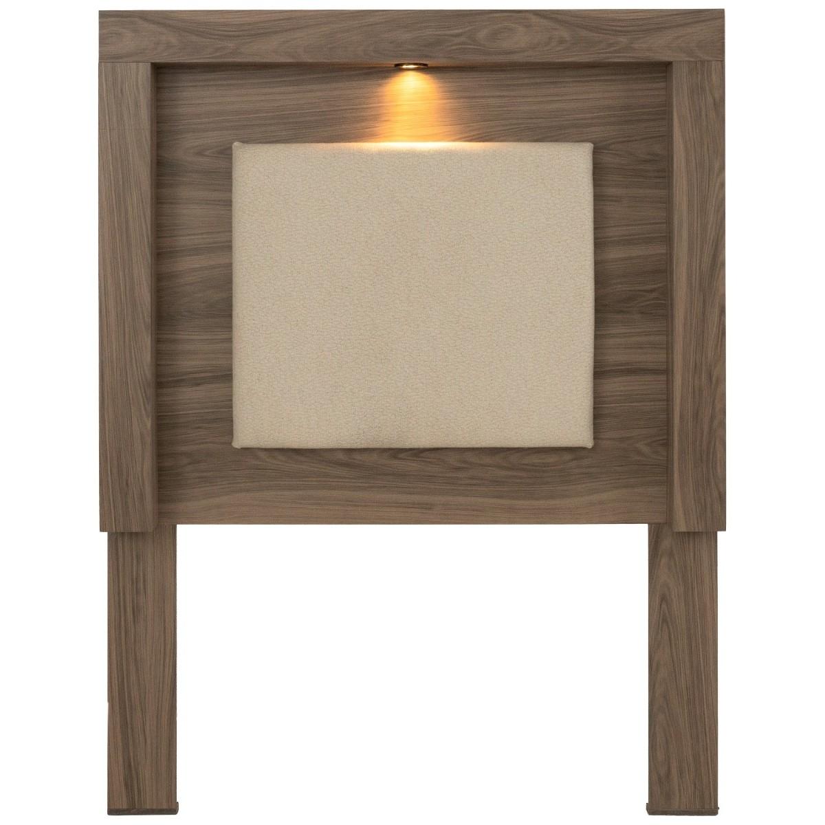 Cabecera individual con luz color gris - madera industrializada