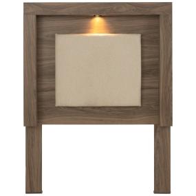 CABECERA INDIVIDUAL CON LUZ COLOR GRIS - MADERA INDUSTRIALIZADA