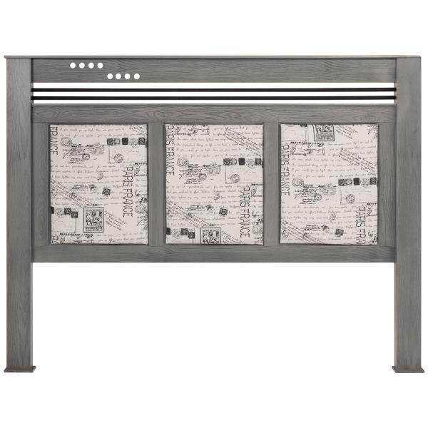 CABECERA TAPIZADA KING SIZE COLOR GRIS - MADERA INDUSTRIALIZADA