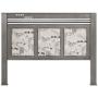 CABECERA TAPIZADA KING SIZE COLOR GRIS - MADERA INDUSTRIALIZADA