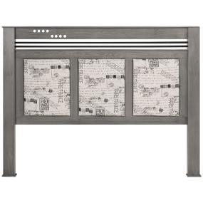 CABECERA TAPIZADA KING SIZE COLOR GRIS - MADERA INDUSTRIALIZADA