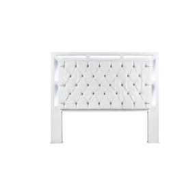 CABECERA KING SIZE COLOR BLANCO Y PLATA - MADERA MDF TAPIZADA