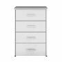 CAJONERA NÁPOLES 4 CAJONES CON CORREDERAS DE EXTENSIÓN JALADERAS METÁLICAS Y NIVELADORES AJUSTABLES COLOR BLANCO