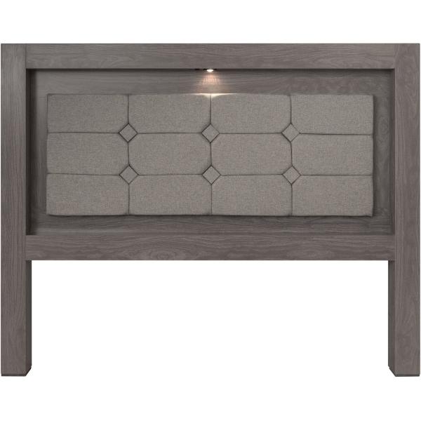 CABECERA TAPIZADA KING SIZE COLOR GRIS - MADERA INDUSTRIALIZADA