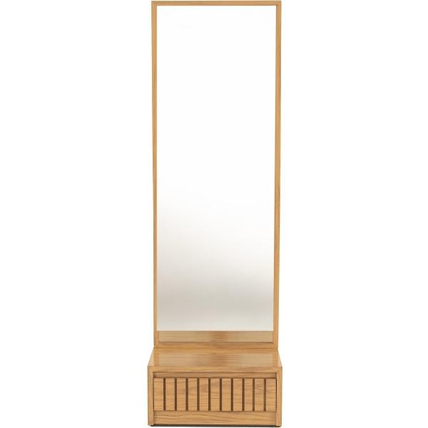 ESPEJO DE CUERPO COMPLETO / DE PIE CON 1 CAJÓN COLOR NATURAL - MADERA INDUSTRIALIZADA