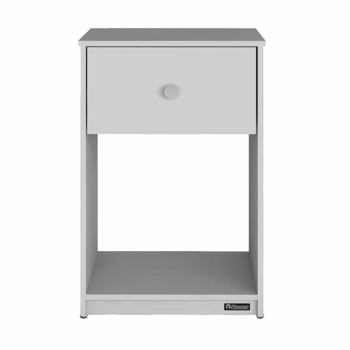 Playcon buró - berlín, cajón con correderas metálicas, repisa abierta y diseño compacto - color blanco