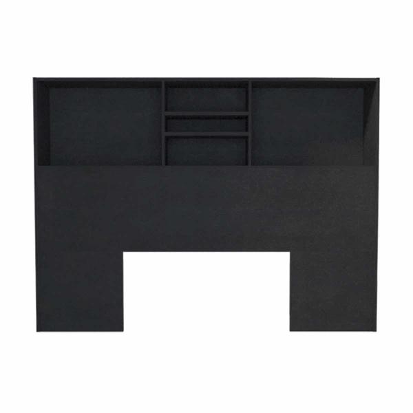 PLAYCON CABECERA LIBRERO - BARI, ORGANIZADOR SUPERIOR CON REPISAS, DISEÑO FUNCIONAL Y ESTILO MODERNO - COLOR NEGRO