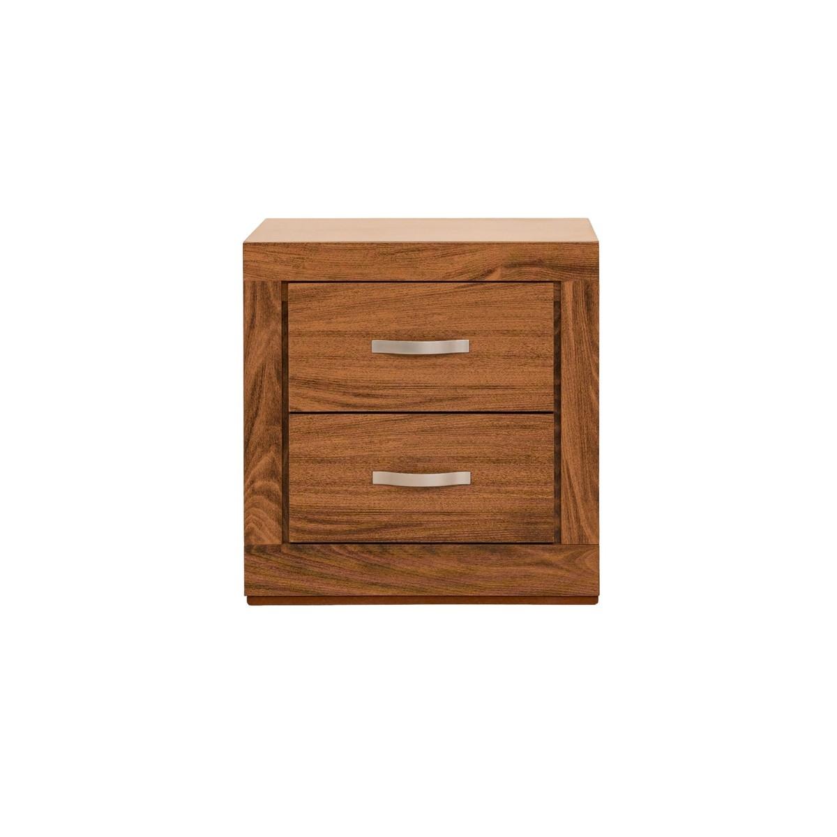 Buró con 2 cajones color nogal con jaladeras de metal - madera mdf