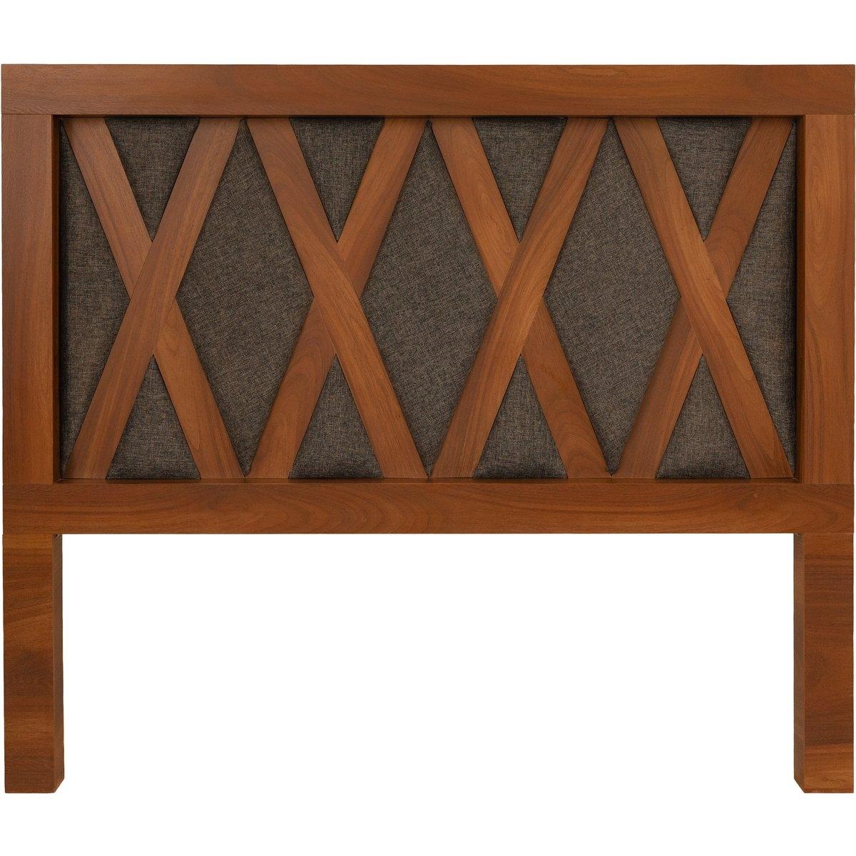 Cabecera tapizada king size color parota y gris - melamina