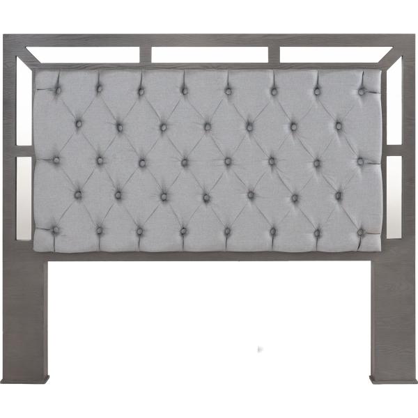CABECERA TAPIZADA KING SIZE COLOR GRIS - MADERA INDUSTRIALIZADA