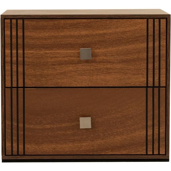 BURÓ CON 2 CAJONES COLOR PAROTA CON JALADERAS DE METAL - MADERA INDUSTRIALIZADA