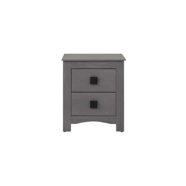 BURÓ CON 2 CAJONES COLOR GRIS CON JALADERAS DE METAL - MADERA INDUSTRIALIZADA