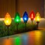 ESTACAS NAVIDEÑAS LUZ LED FOCOS C7 310 CM 10 LUCES