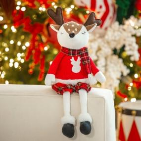 PELUCHE NAVIDEÑO RENO ROJO POLIÉSTER 55 CM