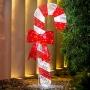 FIGURA NAVIDEÑA CARAMELO GLITZ CON LUZ LED 180 CM ROJO Y BLANCO