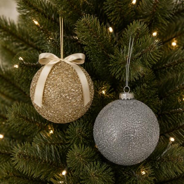 COLGANTE NAVIDEÑO DECORATIVO 1 PIEZA 10 CM 2 COLORES BRILLANTES