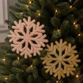 COLGANTE NAVIDEÑO COPO DE NIEVE 1 PIEZA 26 CM DORADO / ROSA BRILLANTE