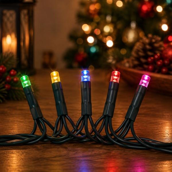 LUCES NAVIDEÑAS MICRO CENTELLANTES MULTICOLOR 29.87 M 300 FOCOS