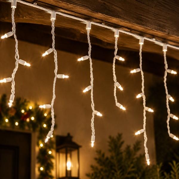 LUCES NAVIDEÑAS MINI LLUVIA INCANDESCENTES BLANCAS 3.04 M 200 FOCOS