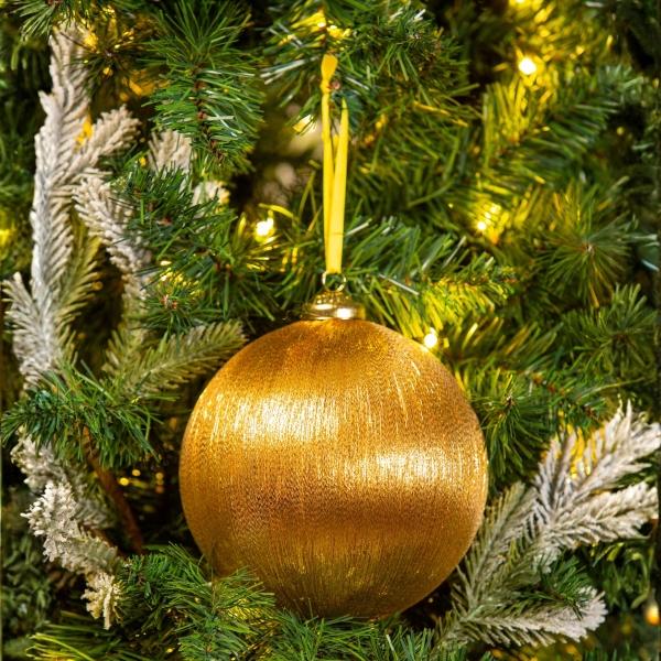 COLGANTE NAVIDEÑO DORADO HILO 15CM
