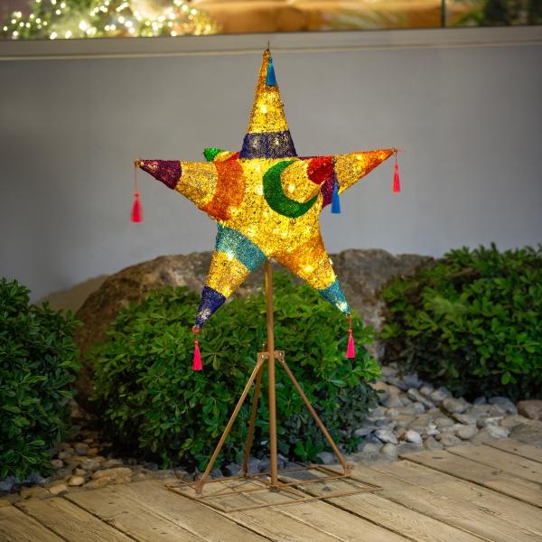 FIGURA NAVIDEÑA PIÑATA YULETIDE CON LUZ LED MULTICOLOR 76 CM