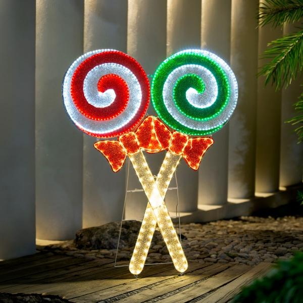 FIGURA NAVIDEÑA PALETAS CARAMEL DREAMS CON LUZ LED 150 CM