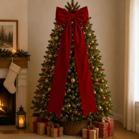 ADORNO NAVIDEÑO MOÑO POLIÉSTER BORGOÑA 140 X 60 CM