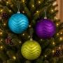 ESFERA NAVIDEÑA 1 PIEZA 20 CM 3 COLORES CON BRILLOS COLECCIÓN FESTIVE