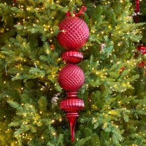 COLGANTE NAVIDEÑO FINIAL 1 PIEZA 60 CM DISPONIBLE EN ROJO / VINO CON BRILLOS
