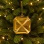 COLGANTE NAVIDEÑO GEMA CUADRADA15 CM DORADO BRILLANTE
