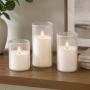 SET VELAS NAVIDEÑAS LUZ LED BLANCO 15 CM 3 PIEZAS
