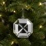 COLGANTE NAVIDEÑO GEMA CUADRADA 15 CM PLATA BRILLANTE