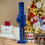 ADORNO DE MESANAVIDEÑO CASCANUECES CLÁSICO AZUL TERCIOPELO 60 CM