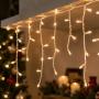LUCES NAVIDEÑAS MICRO LLUVIA LED BLANCO CÁLIDO 5.58 M 200 FOCOS