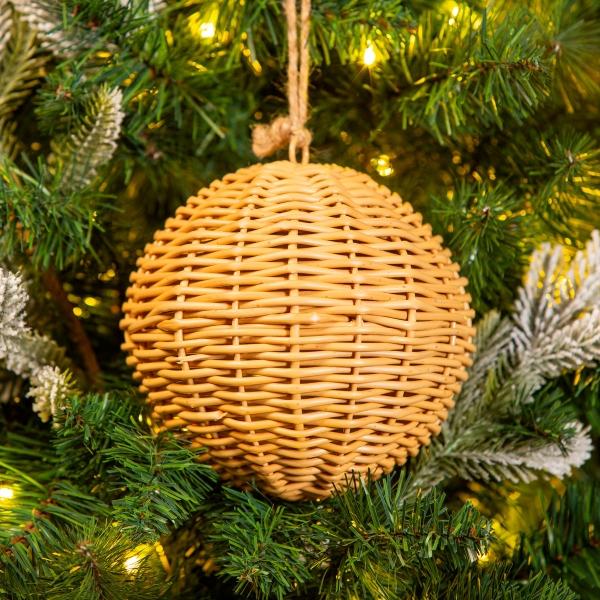 COLGANTE NAVIDEÑO RATTAN 15CM