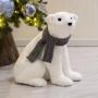 PELUCHE NAVIDEÑO OSO POLAR BLANCO POLIÉSTER 45 CM