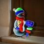 FIGURA NAVIDEÑA MONO DE NIEVE CON LUZ LED INFINITY MULTICOLOR 62 CM