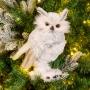 PELUCHE NAVIDEÑO BÚHO BLANCO POLIETILENO 21.5 CM