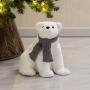 PELUCHE NAVIDEÑO OSO POLAR BLANCO POLIÉSTER 29 CM