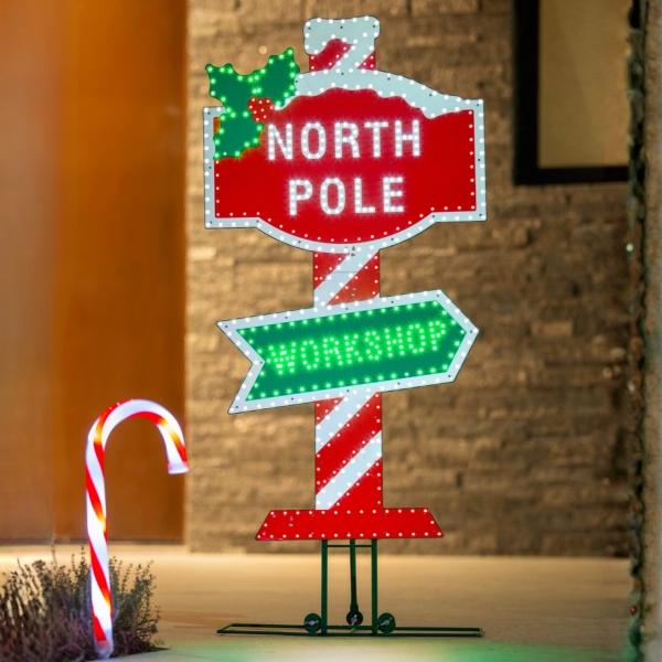 LETRERO POLO NORTE ILUMINADO 1M NAVIDEÑO