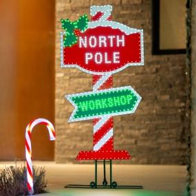 LETRERO POLO NORTE ILUMINADO 1M NAVIDEÑO