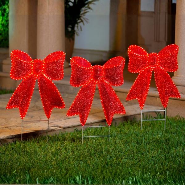 FIGURA NAVIDEÑA MOÑOS ROJOS CON LUZ LED 62 CM 507 FOCOS
