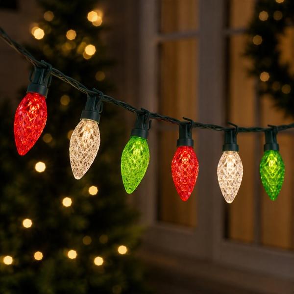 LUCES NAVIDEÑAS C9 FACETADO LED MULTICOLOR 20.35 M 100 FOCOS