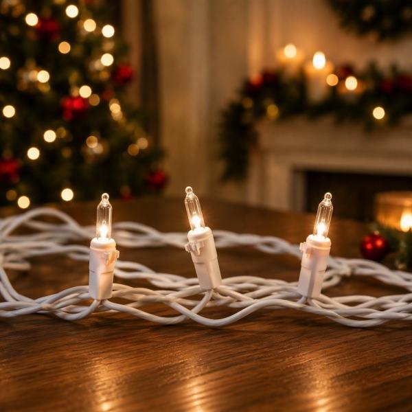 LUCES NAVIDEÑAS MINI CENTELLANTE LED BLANCO CÁLIDO 9 M 100 FOCOS