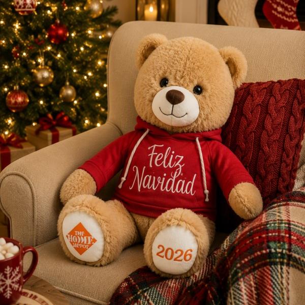 PELUCHE NAVIDEÑO OSO THE HOME DEPOT POLIÉSTER 58.42 CM