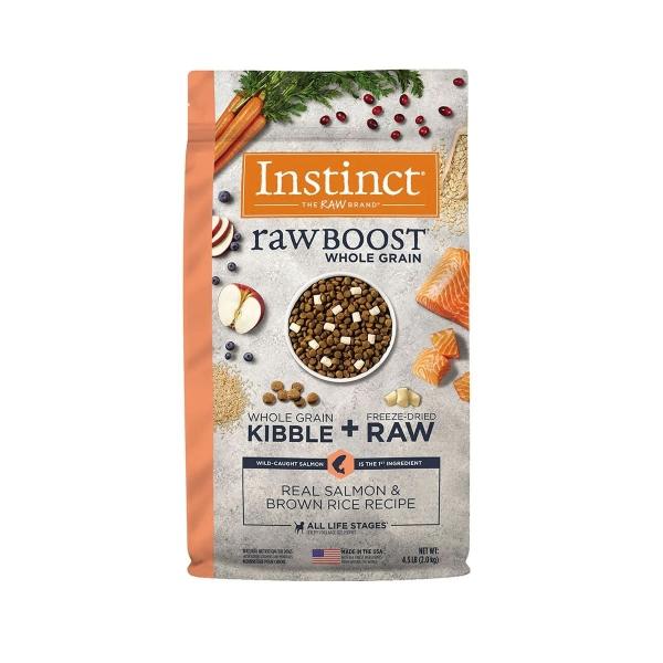 INSTINCT RAW BOOST WHOLE GRAIN ALIMENTO PARA PERROS CON CARNE REAL CRUDA LIOFILIZADA DE SALMON 2 KG