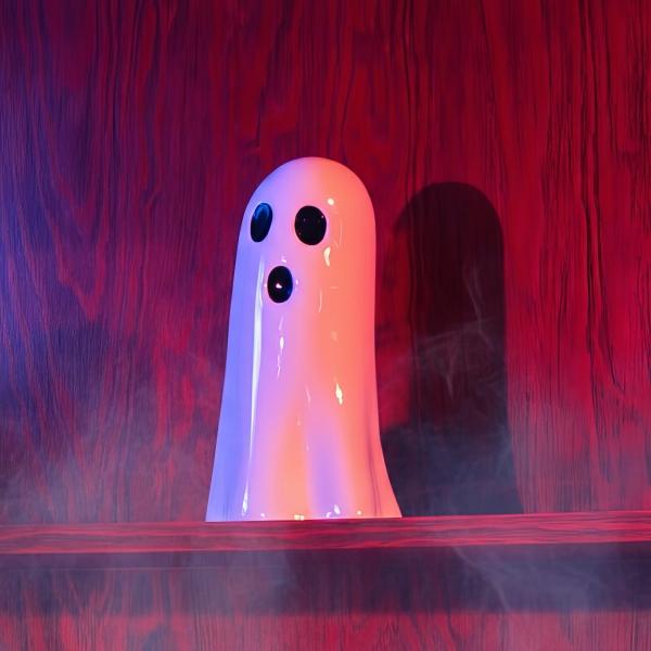 DECORACIÓN FANTASMA DE CERÁMICA 30CM BLANCO