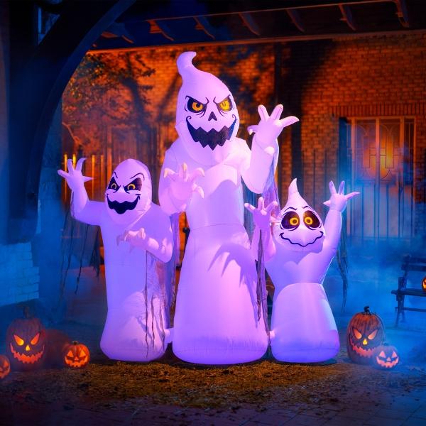 INFLABLE 3 FANTASMAS 2.4 M CON LUZ LED